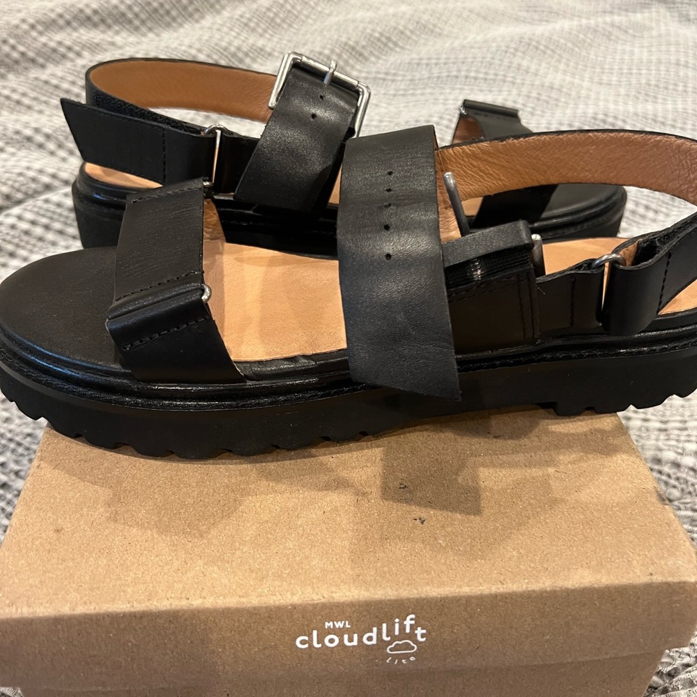 Madewell buckle sandals vachetta leather size 10 new in box